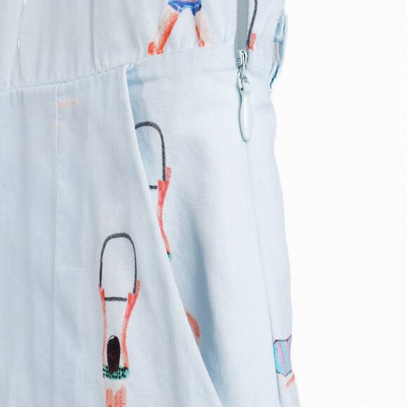 Ottod’Ame Swimmers Blue Sleeveless Poplin Shirtdress - Picture 8 of 11